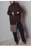 NO6 NO CUT LOGO KNIT BLOUZE BROWN