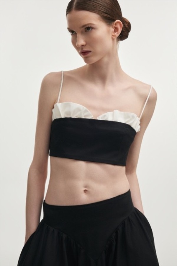 HIBISCUS TOP BLACK/WHITE