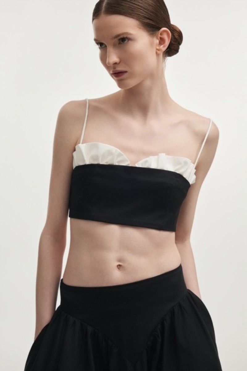 HIBISCUS TOP BLACK/WHITE