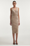 MUSE MIDI COTTON DRESS GREIGE