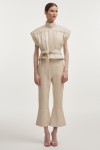 TEMPEST LEATHER CAPRI TROUSERS OFFWHITE