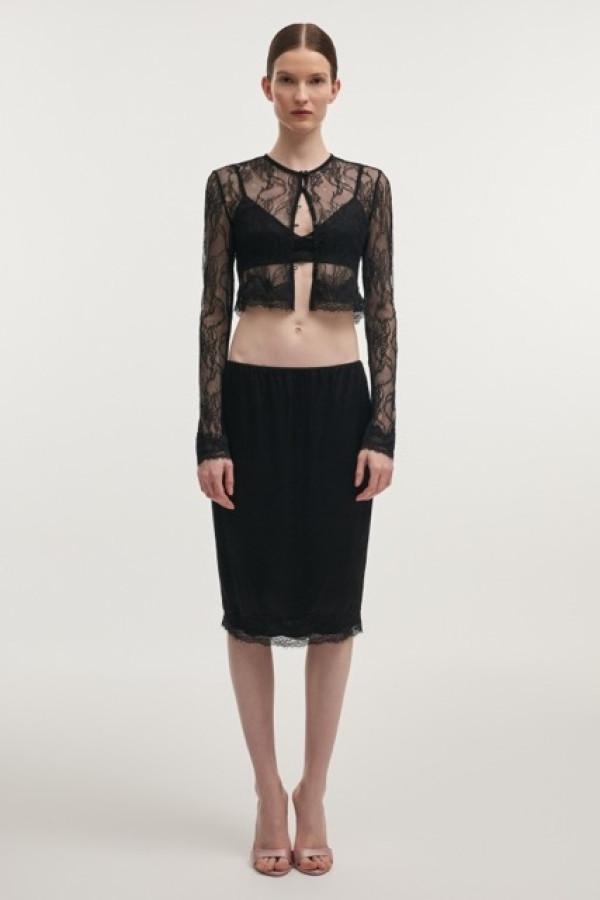 NAIA MIDI SKIRT BLACK