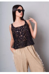 LACE THALO TOP BLACK