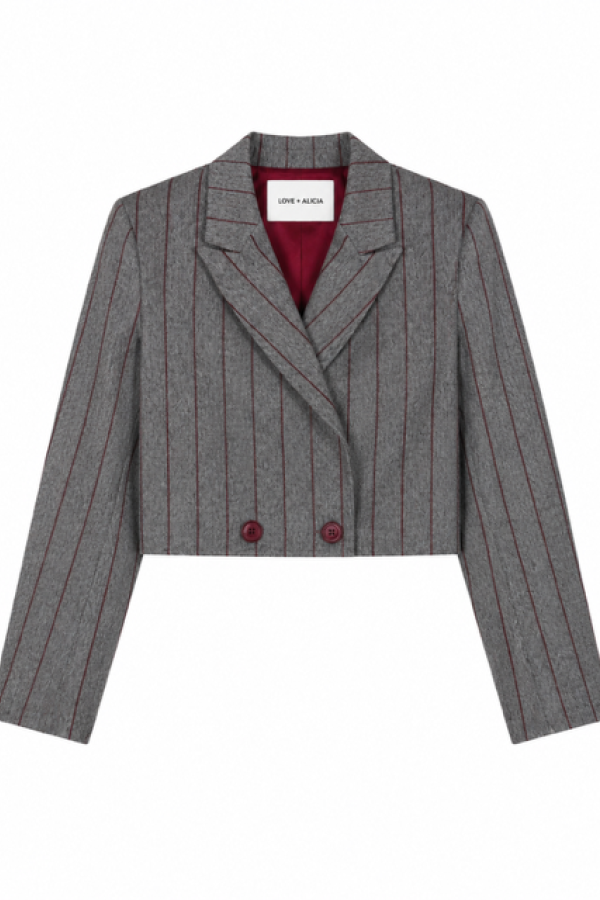 Vera Ριγέ Cropped Blazer