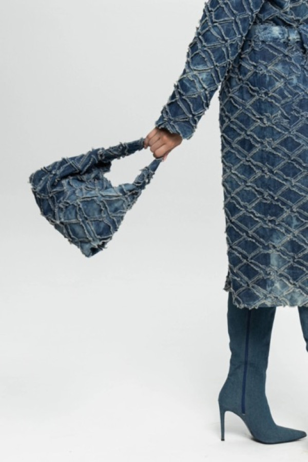 DENIM BLUE CLUTH BAG