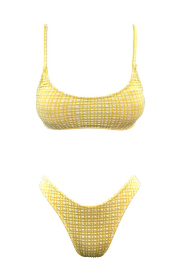 YELLOW PLAID 90S BIKINI