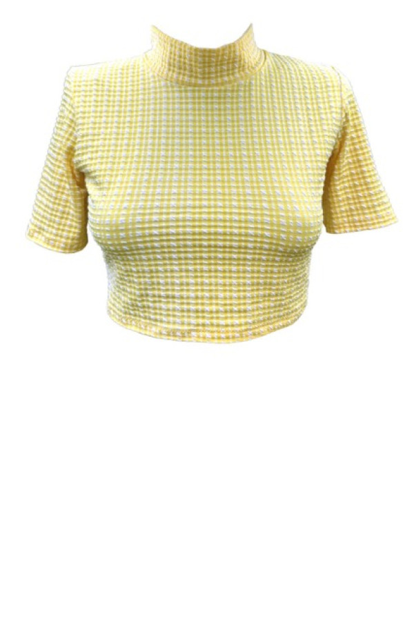 YELLOW PLAID T-SHIRT