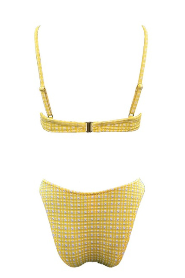 YELLOW PLAID 90S BIKINI